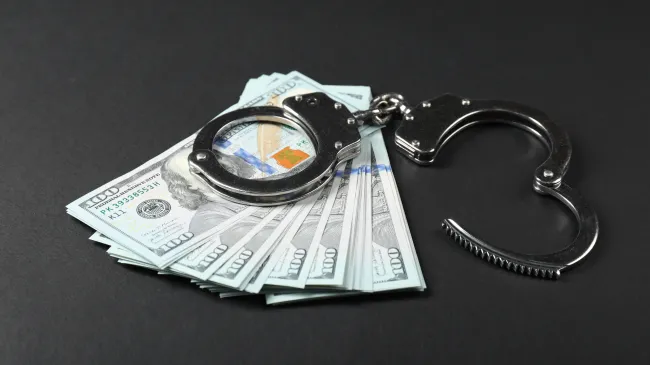 cash and handcuffs
